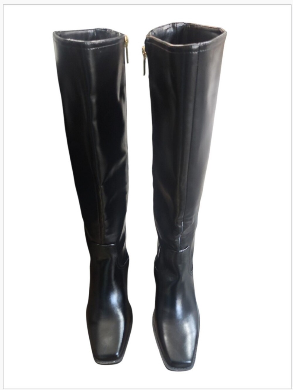 Vince Camuto Sanea Black Leather Knee High Boots Wide Calf 8.5 - Picture 7 of 15